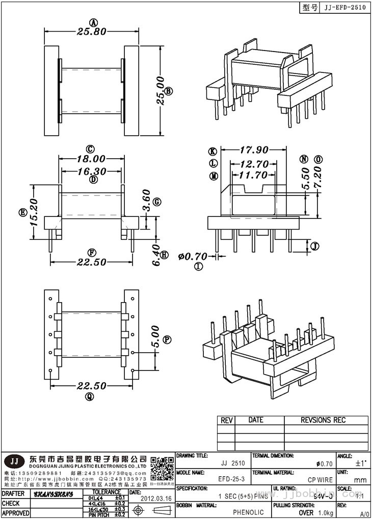 JJ-2510\EFD-25-3 (5+5)PIN