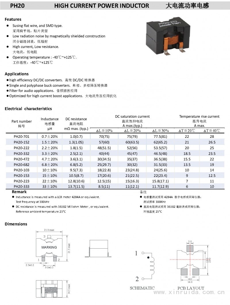 PH20 大電流功率電感