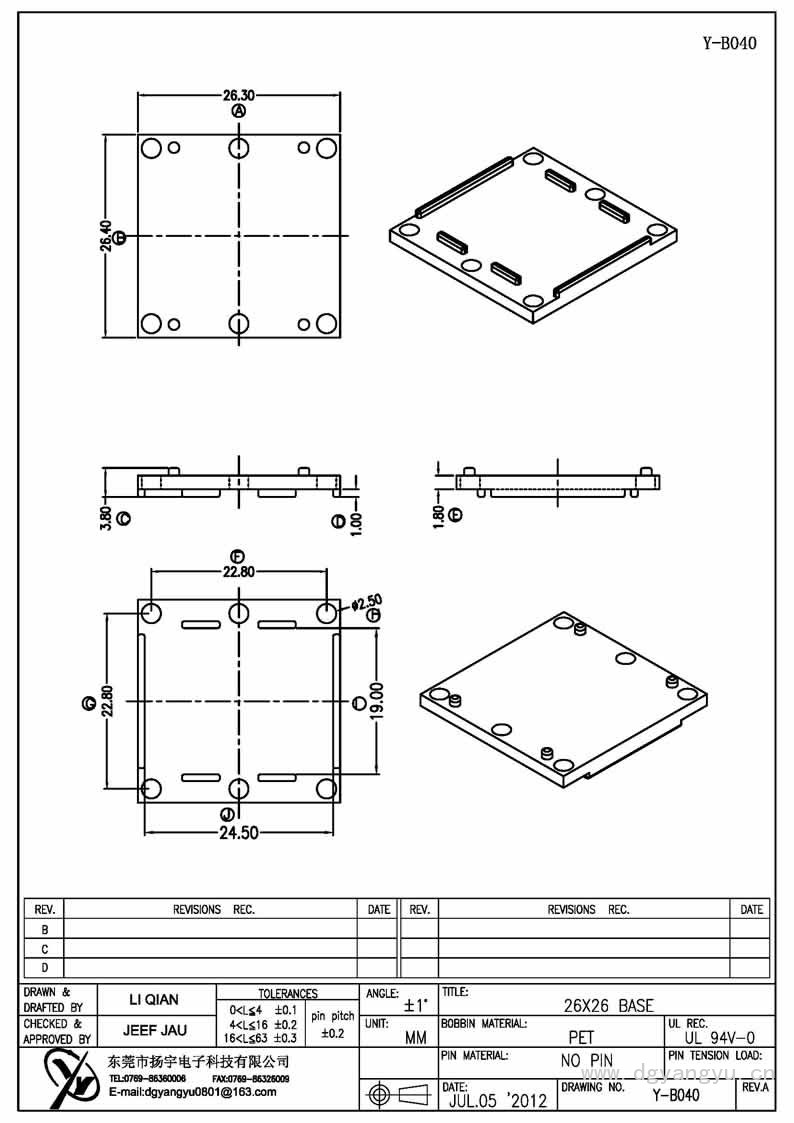 Y-B040 26.4X26.3 ba<em></em>se