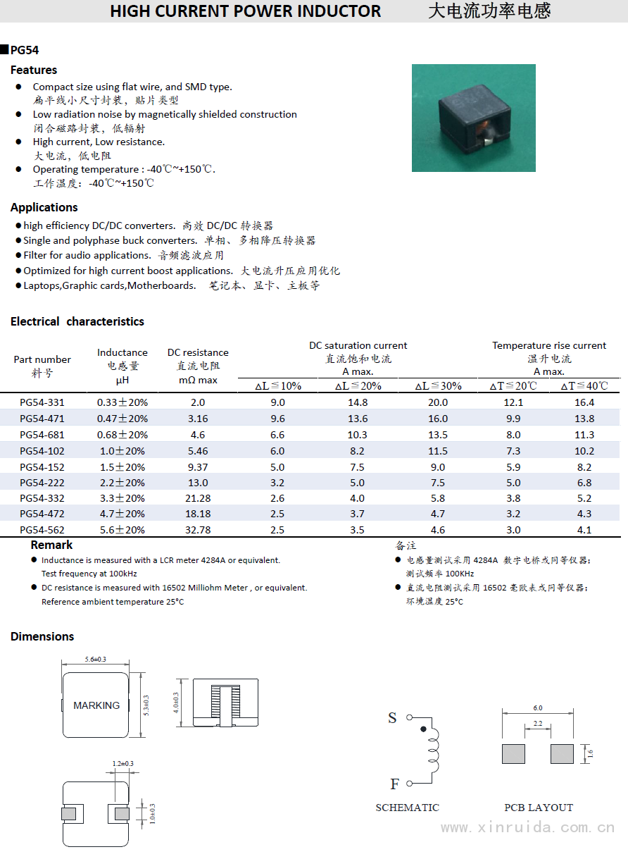 大電流電感PG54系列1