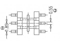 SMD EE5.0雙EE5.0臥式(3+3PIN)雙槽海鷗腳