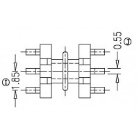 SMD EE5.0雙EE5.0臥式(3+3PIN)雙槽海鷗腳