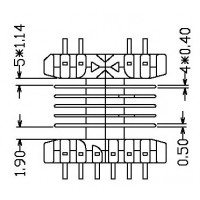 SMD EE1902/EE19臥式六槽(4+6)PIN