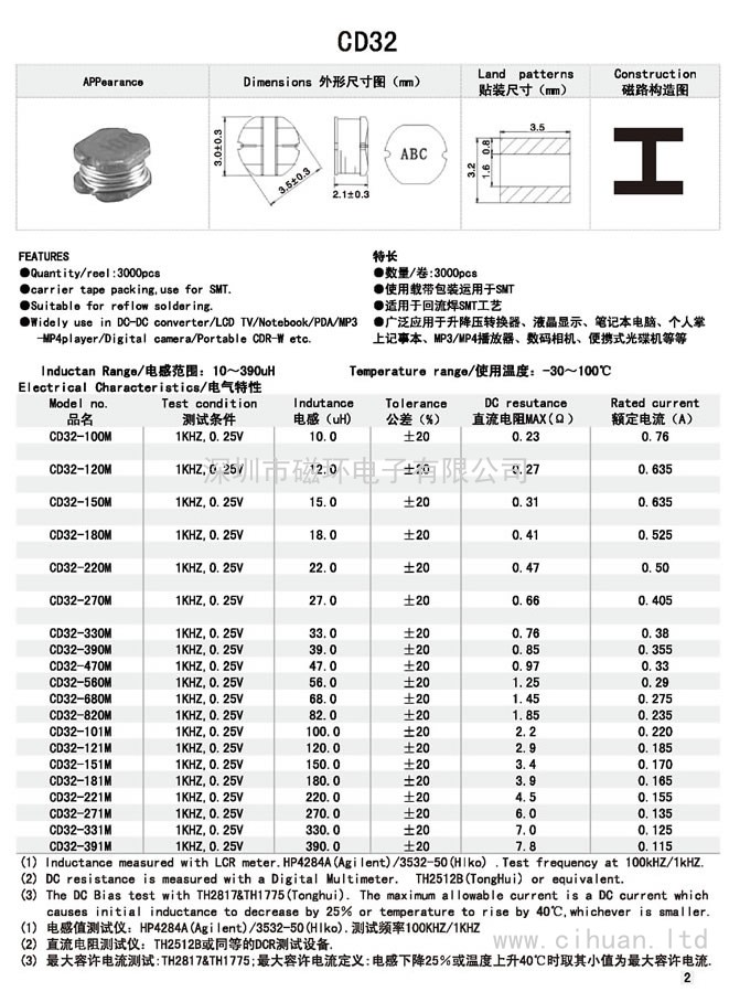 CD32貼片功率電感 