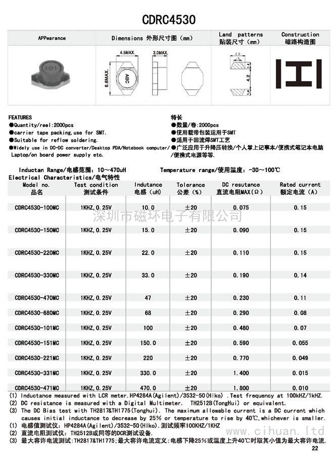 CDRC4530貼片功率電感 