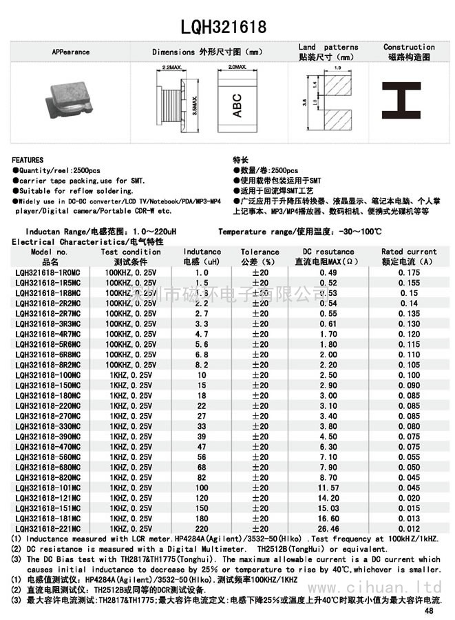 LQH321618貼片功率電感 