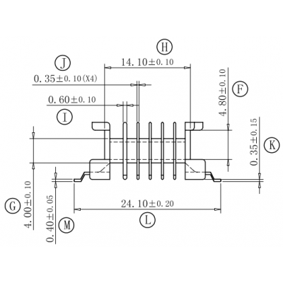 EPC-1902-1貼片4+6P六槽 SMD