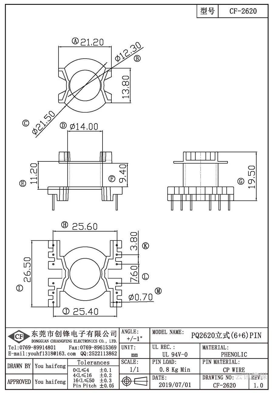 CF-2620/PQ2620立式(6+6)PIN