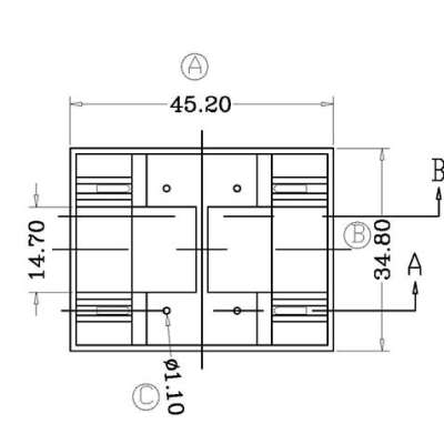 HX-B024 45x35x7.5 1.10中孔(4孔)