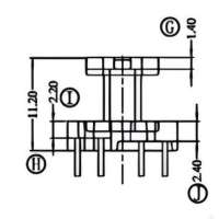 HXC-1301-2骨架EF13立式加寬(3+2+2)PIN