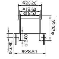 金達成-ER-2812 ER28臥式(6+6)P 針徑 Φ0.8 排距 25.0 腳距 5.0