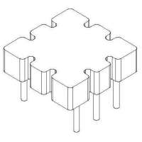 金達成-BASE-034 BASE(3+3PIN)針徑Φ0.8腳距3.8排距10.0