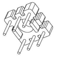 金達成-BASE-008 BASE(3+3PIN)針徑Φ0.7腳距3.5排距7.0